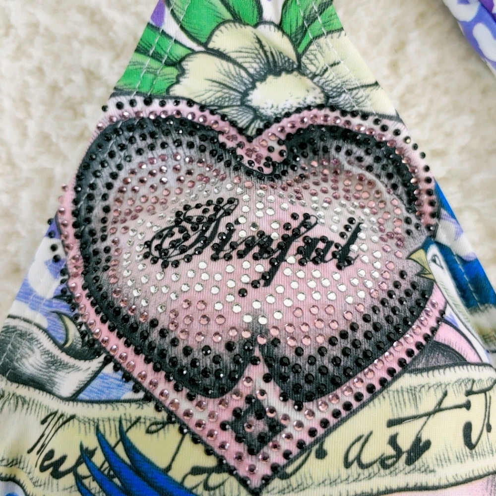🔴SOLD OUT🔴 Sinful by Afflictions RARE Tropic Bikini Top  Size Large - Picture 6 of 9